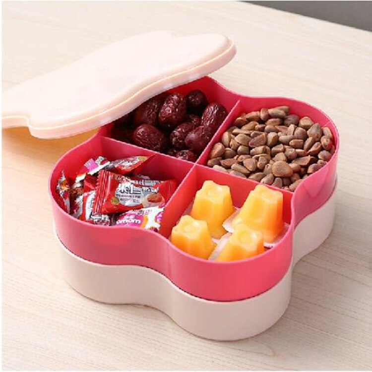 秉优 双层糖果盒 客厅分格干果盒带盖欧式创意零食盒瓜子盒结婚用品圣诞过年