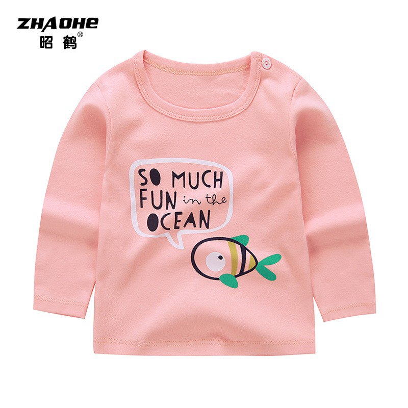 2020春季新款儿童长袖纯棉T恤 拍3件  