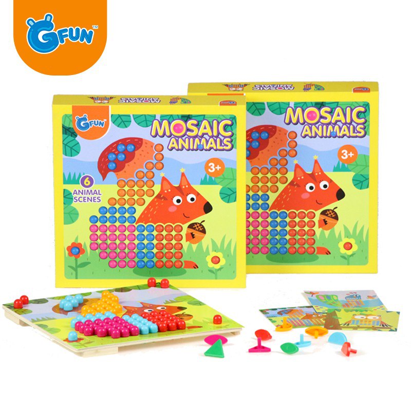 儿童益智玩具百变拼插蘑菇钉套装  无限玩法  29