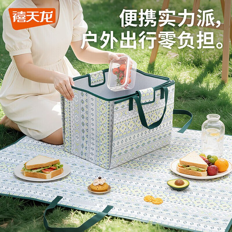 19.72元 禧天龙 可折叠野餐垫98*110cm领 