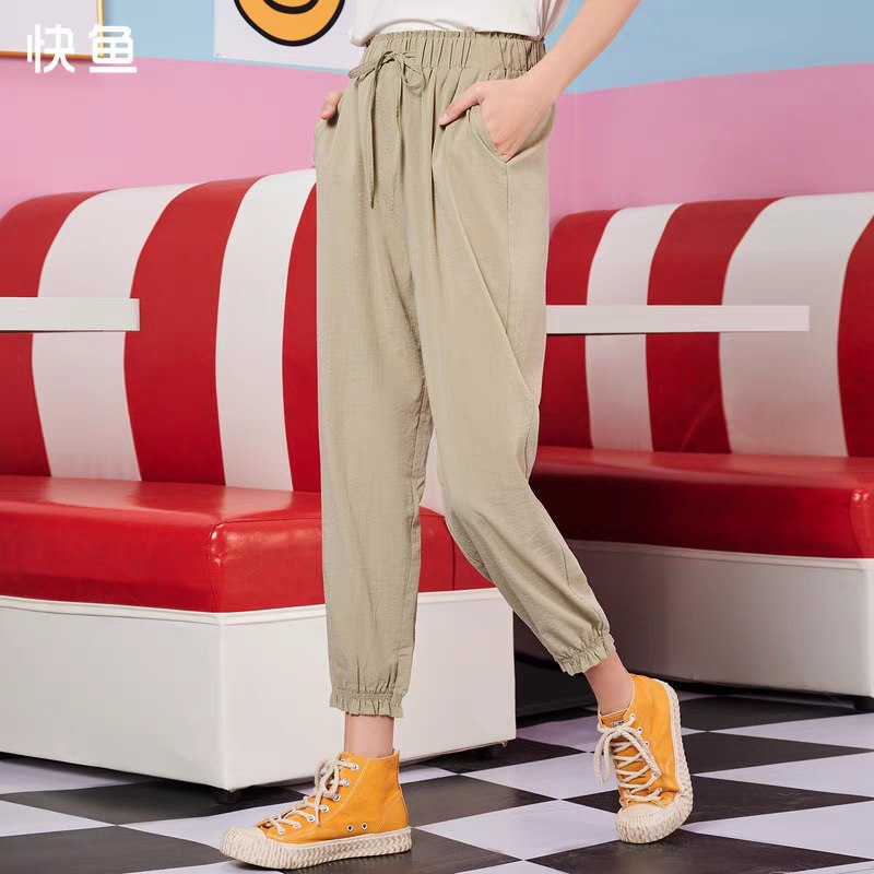 0点后下单 先领券 29元快鱼女士纯色简约休闲裤(IqVCX9lOFYy)/