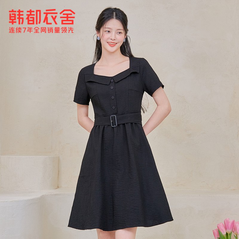 99元 韩都衣舍收腰显瘦小黑裙超火网红款夏日！(unj62mA6yEc)/
