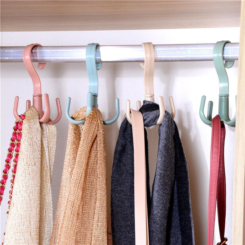 多功能360度可旋转挂钩包包收纳架鞋架领带架围巾架衣架衣帽挂钩