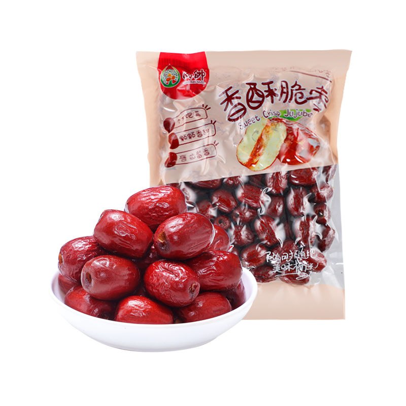 雨帅香酥脆枣无核酥脆空心灰枣新疆红枣干嘎嘣脆零食160g252g 3袋10.8元
