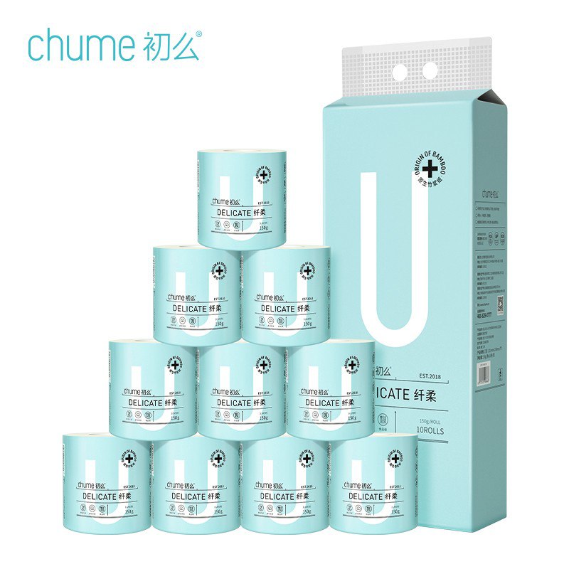 【京东】初么 DELICATE纤柔有芯卷纸3层150g 10卷