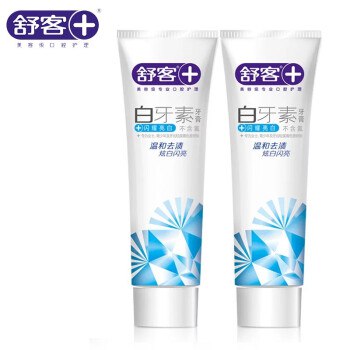 33.8舒克白牙素牙膏2支 单支120克