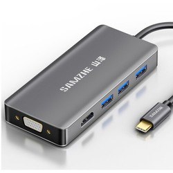 【京东】山泽 TC-K5 Type-C扩展坞（USB3.0*3+HDMI+VGA） 79元包邮