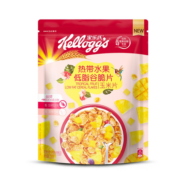 家乐氏（Kellogg）家乐氏 热带水果低脂谷脆片玉米片220g