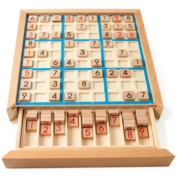 Mtsori蒙氏数独游戏九宫格榉木抽屉式棋盘+说明书