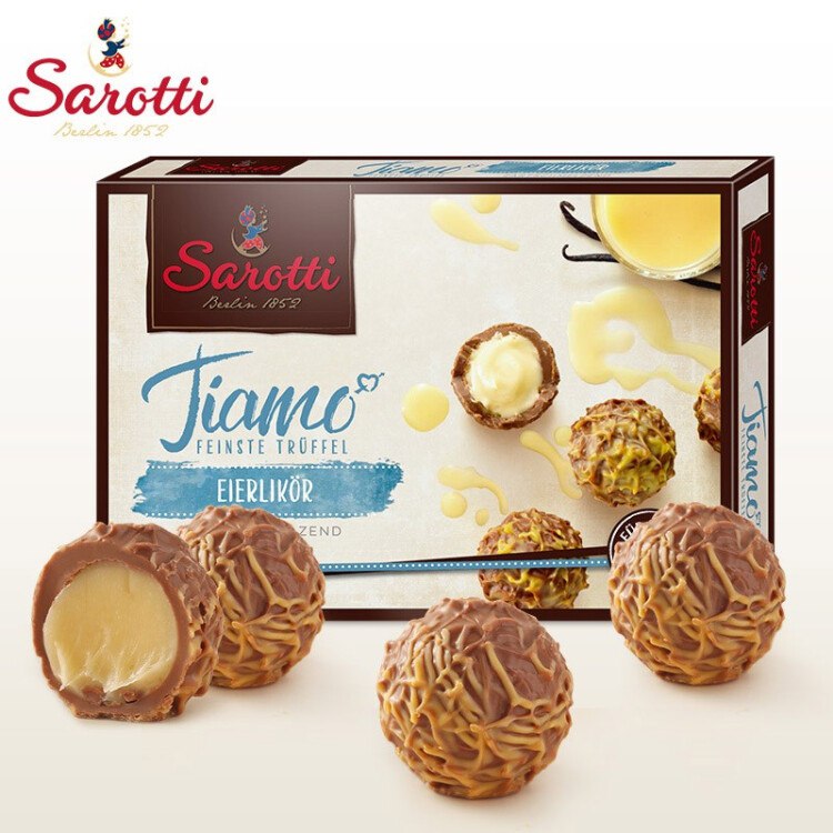 萨洛缇酒心夹心巧克力礼盒 德国原装进口 情人节松露形巧克力礼盒 生日礼物圣诞礼盒礼物 鸡蛋利口酒巧克力礼盒125g【保质期至20年5月】