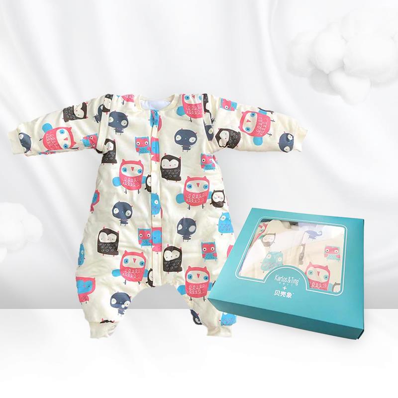 贝壳象纯棉宝宝防踢恒温睡袋