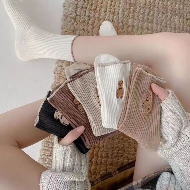 14.9元【日系学院风】ins中筒小熊秋冬袜女8双)JzGN2yvU1mB)/ CZ11