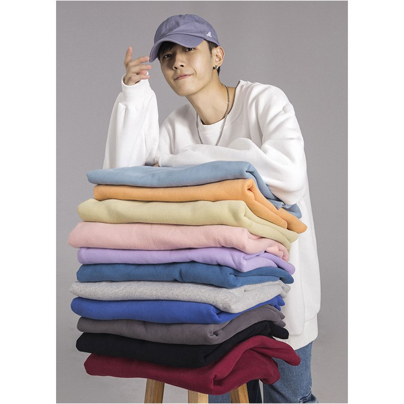 19.9元 港仔文艺男装纯色宽松百搭圆领卫衣(6KOVXqUWI0a)/