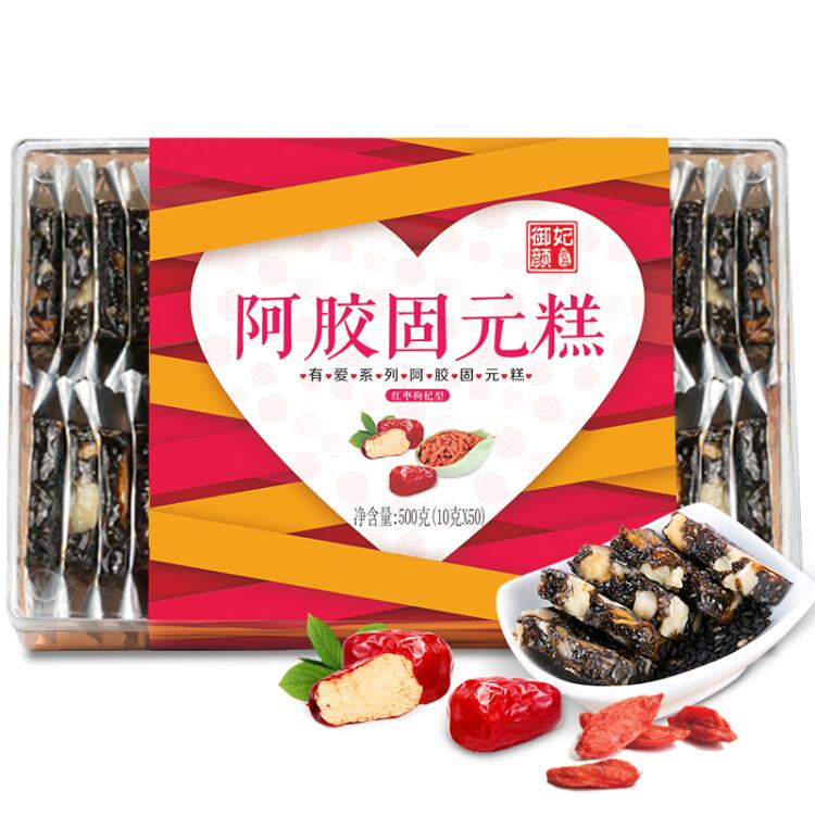 御妃颜阿胶糕500g东阿即食阿胶固元糕红枣枸杞味