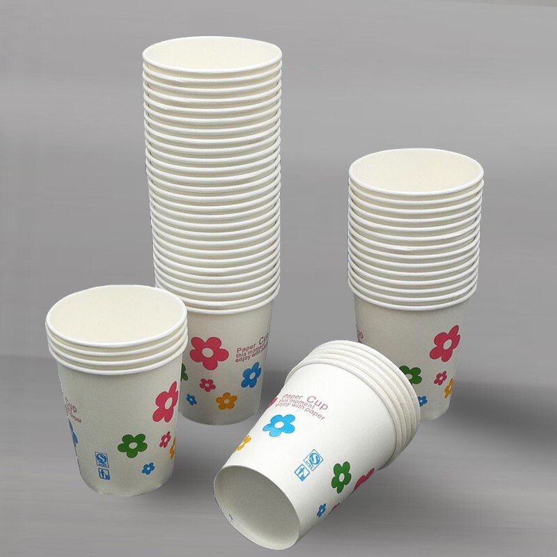 100只加厚一次性纸杯 