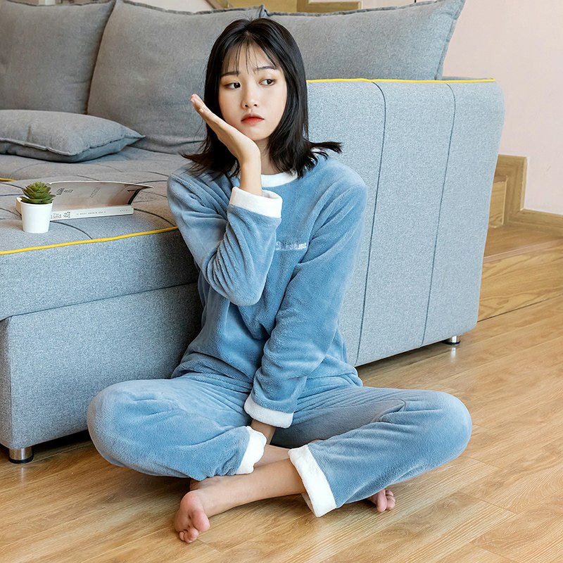 29.9元 暖暖套装秋冬加绒家居服珊瑚绒睡衣(OlQ8cMXGP2l)/