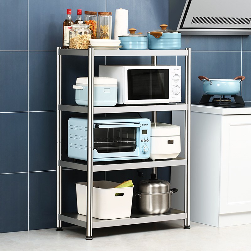 14点前160件9.9+运炊大皇不锈钢厨房置物架100*40*130cm