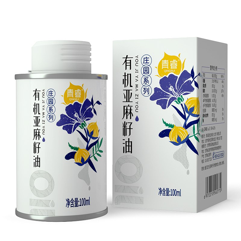 青睿欧盟中国双有机亚麻籽油冷榨一级胡麻油100ml，关注店铺获得粉丝价，199-30券叠加3件7折，拍7件78.15，折合每件11.16，注意加车改促销