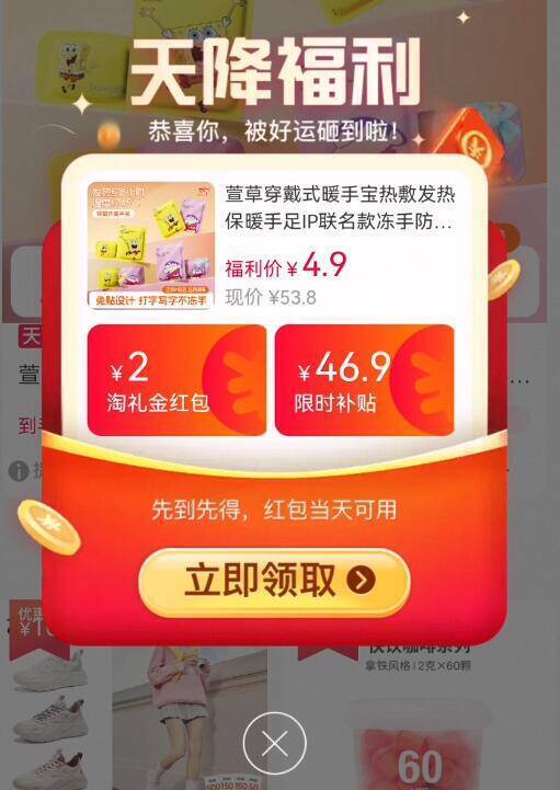 4.9亓‼叠限时礼金萱草穿戴式暖手宝*10片