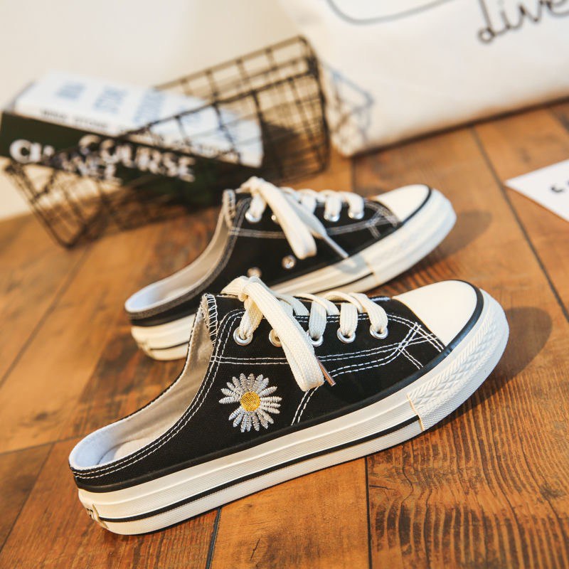 2020新款小雏菊半拖帆布鞋29. 9