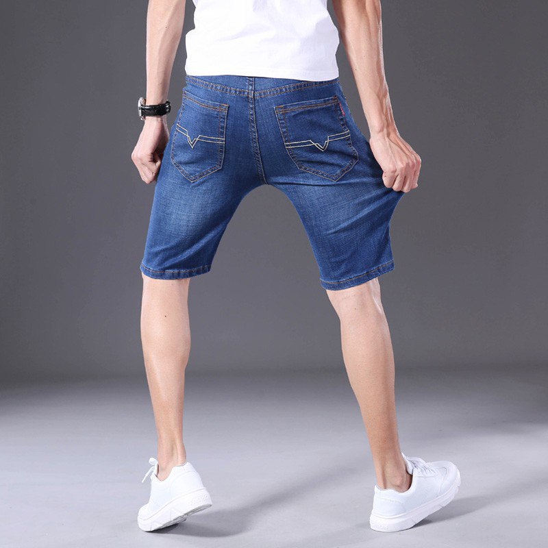 弹力牛仔短裤，39.9