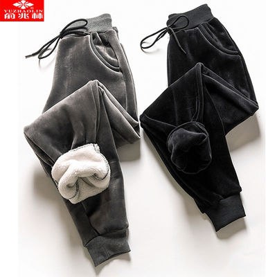 秋冬裤子女金丝绒运动裤宽松学生卫裤小脚休闲裤冬季加绒/不加绒，6.9元