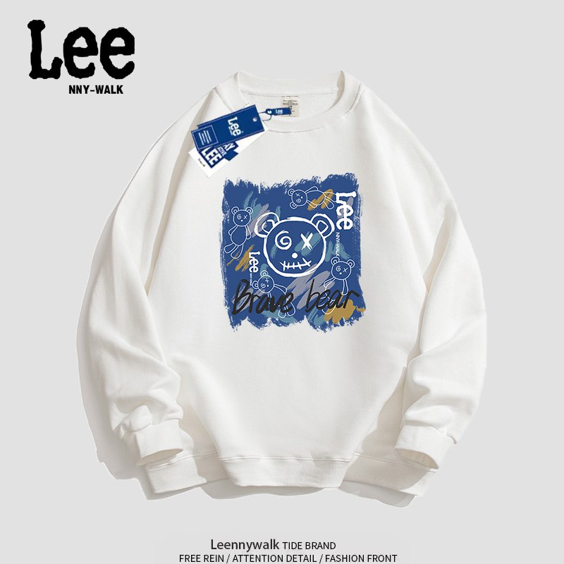 0点开始 领券后 49.9元Lee秋季圆领情侣潮印花卫衣(MLor2v94XAJ)/一件320G！贼厚实！良心了超多款任选！单穿叠穿都好看！