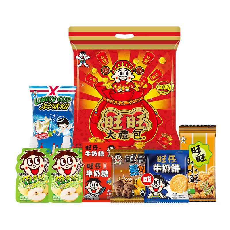 旺旺 零食大礼包 哎呦旺礼 298g，部分地区3.9