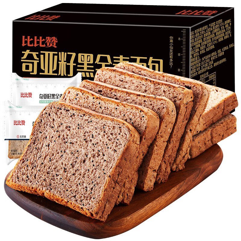比比赞 奇亚籽黑麦面包 400g