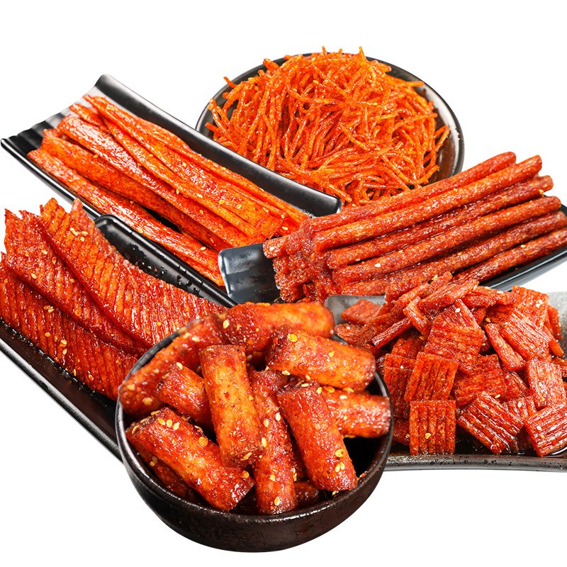 【京东】五味格 网红辣条香辣味组合750g 休闲零食抖音同款辣条豆干小吃