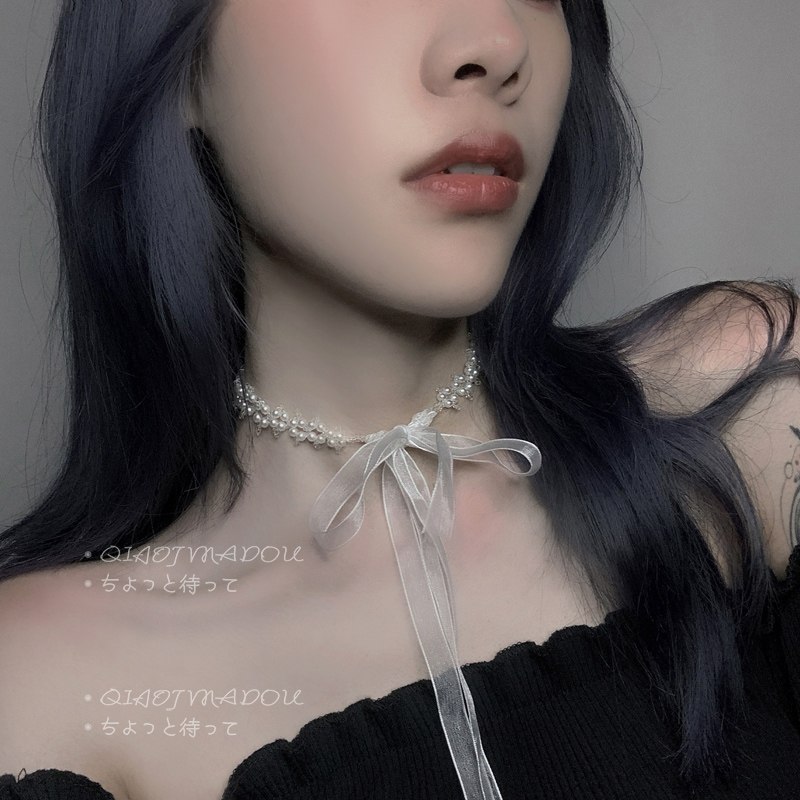0点后下单 拍下9.99元【桥吉麻豆原创饰品点】两用珍珠雪纺丝带项链发带(tA4OX7Z67AO)/