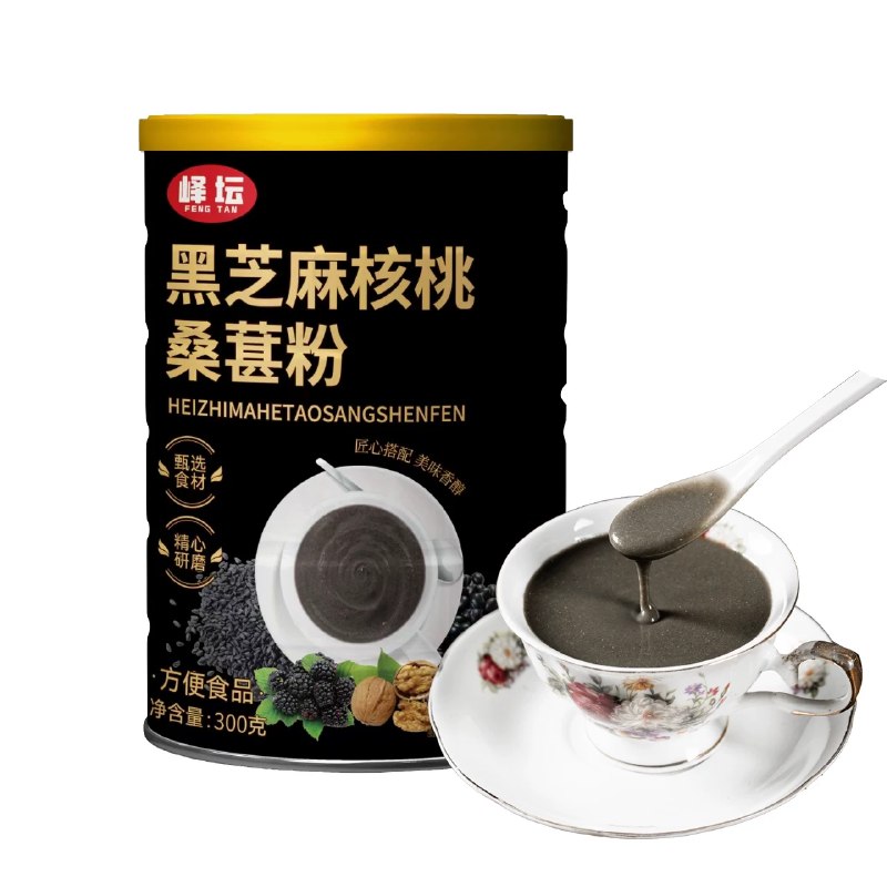 进淘金币拍，19.5亓‼黑芝麻核桃桑葚粉300g*2罐