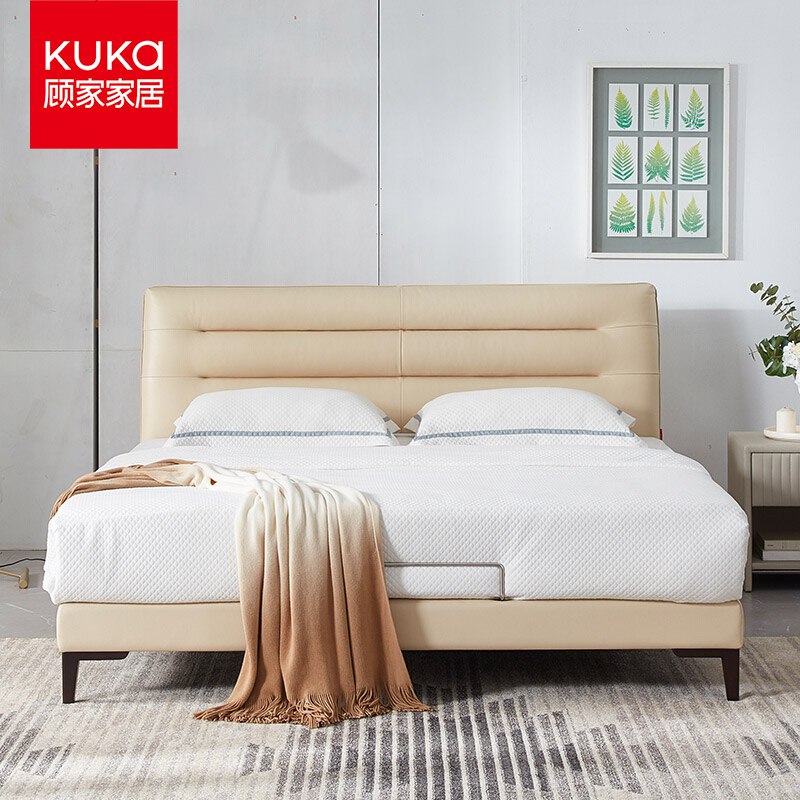 关注店铺即享粉丝价3599亓顾家家居 B901 真皮皮床 1.8m