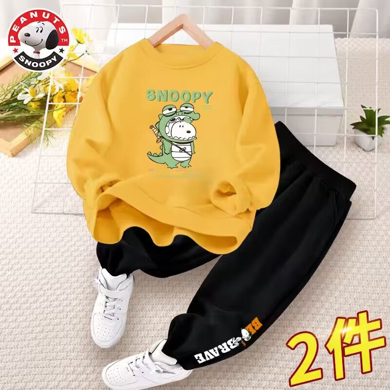 49.9💵 【史努比】儿童圆领卫衣卫裤套装)JBRsWYPqfTr)/ CZ11//全尺寸一个价，贴肤舒适