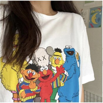 拍1发2，回头率超高芝麻街联名同款纯棉短袖T恤