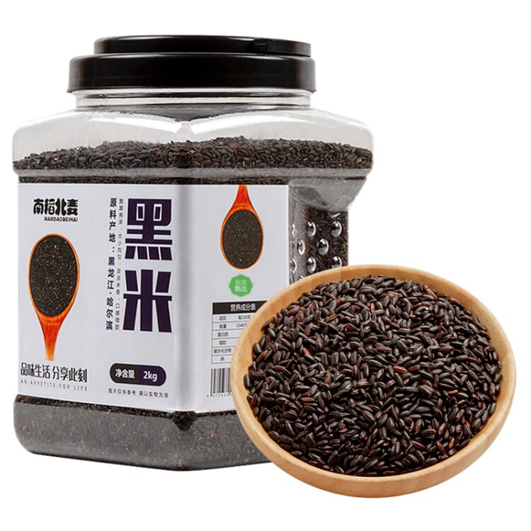 南稻北麦 五谷 杂粮 粗安粮 大米 粥米伴侣 黑米2kg/罐