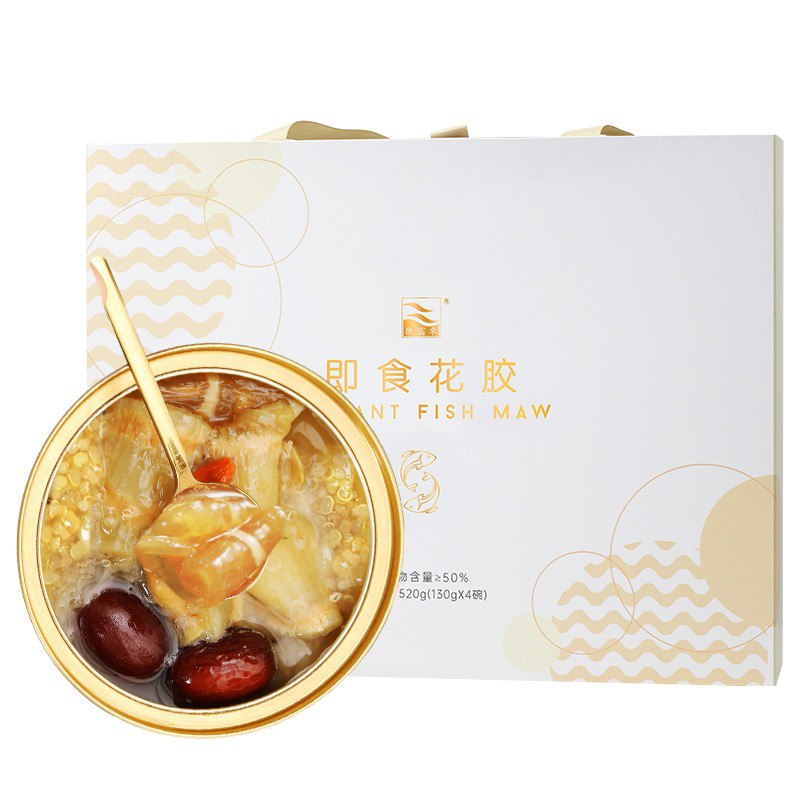 【京东】康富来即食花胶礼盒520g(130g x 4碗)深海黄鱼藜麦红枣味鱼肚孕妇月子营养滋补品礼盒