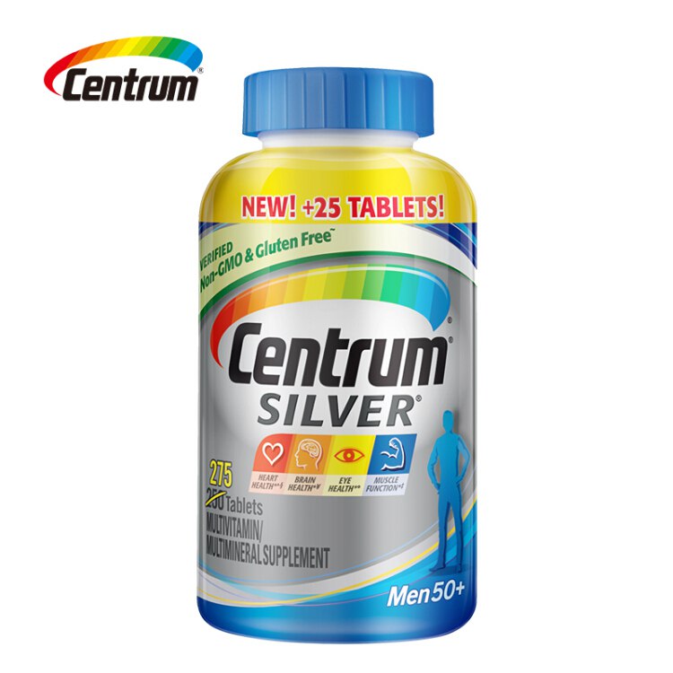 美国进口善存银片男女性复合维生逸素275粒 含维C增强免疫抵抗力 50岁补叶黄素多种微量营养元素矿物质