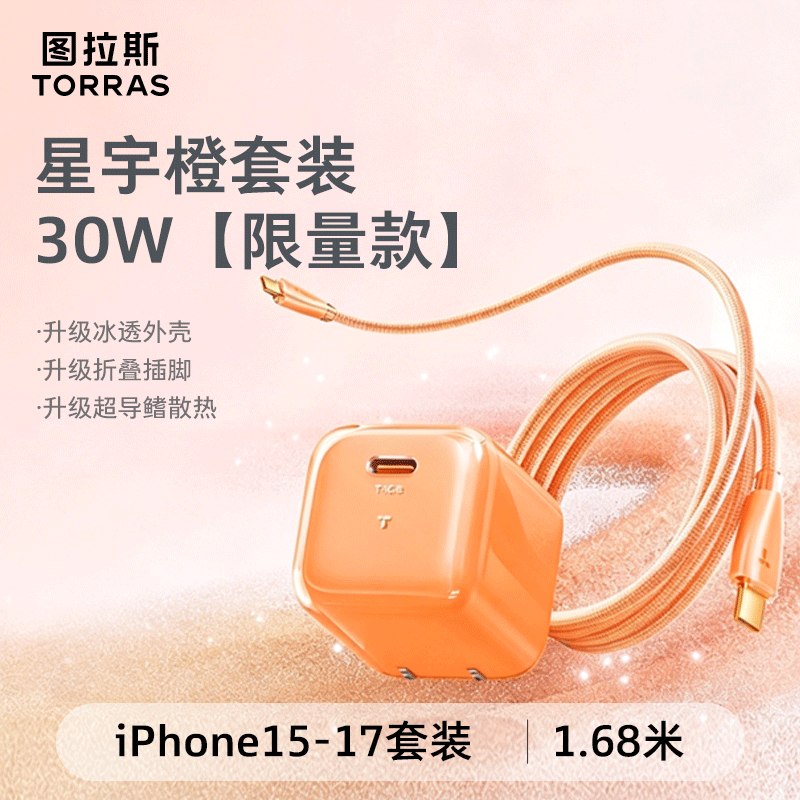 24💰图拉斯 小冰块Lit 30瓦充电头带线