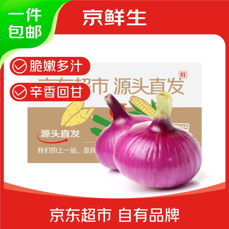 自营京鲜生 云南紫皮洋葱 净重5斤
