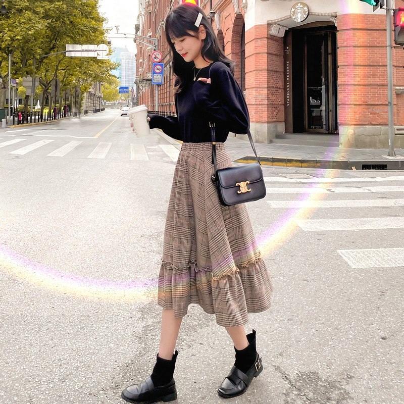 0点后下单 29元小诺定制 两色可选秋季毛呢中长款长裙(7PKAcOaW3ca)/ 微信群搜索公众号 Q21226