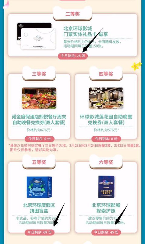 tb搜： 环球影城首页 春日福利打开进入然后点抽奖在环球的 打卡16个地点 可以有16次机会不在环球的 假分享3次+关注 有2次抽奖机会