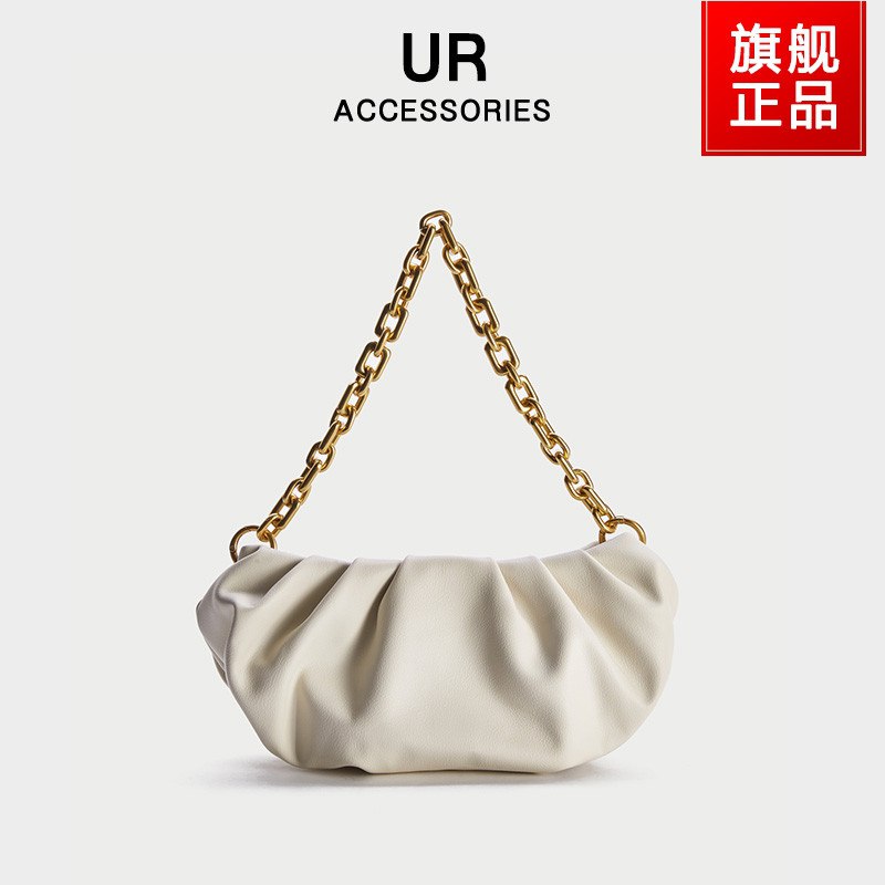 138元 UR箱包旗舰店春夏新款单肩软褶皱云朵包(dW6zX22ruHU)/