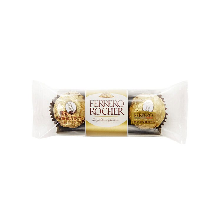 【京东】费列罗（Ferrero Rocher）进口榛果威化糖果巧克力 婚庆喜糖零食 情人节表白送礼 3粒装37.5g