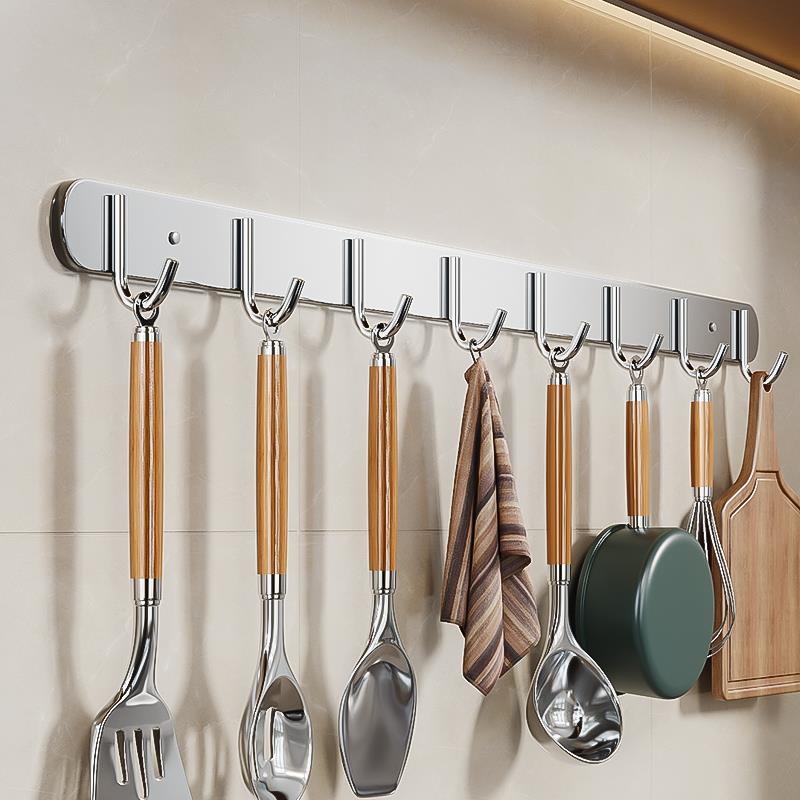 凑满减后1.9304不锈钢挂钩厨房置物架壁挂式免打孔多功能挂墙勺子铲子收纳架/ CZ2718 9/GRK8e3jy4xA//://