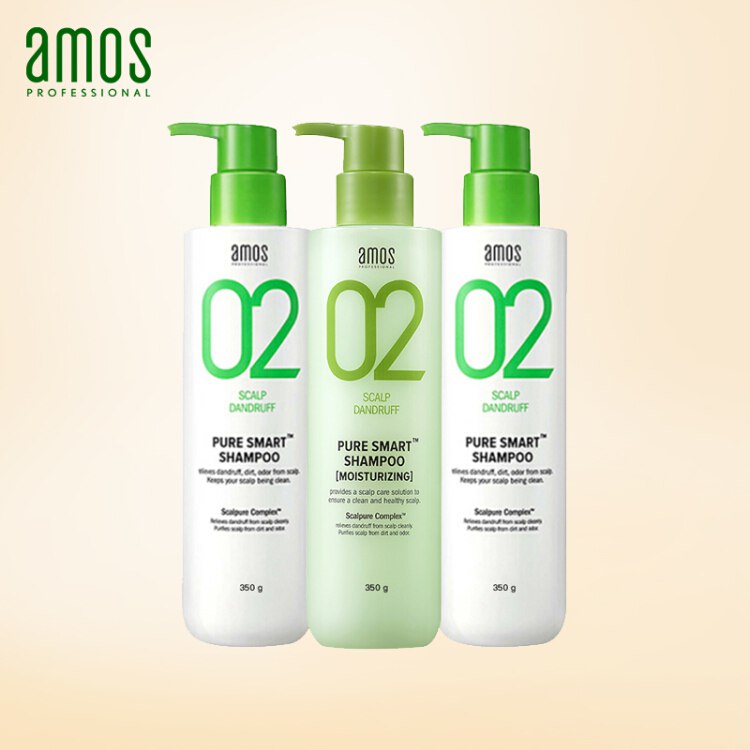 韩国进口 爱茉诗(AMOS) 爱茉莉 智纯洗发水套装（油性350g*2 干性350g*1滋养顺滑 丰盈止痒