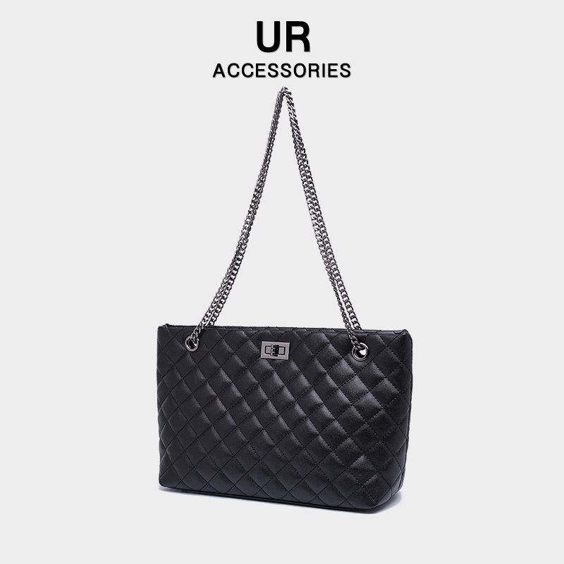98元 UR箱包旗舰店经典菱格链条单肩托特包￥yD5i2fT3KFh￥/