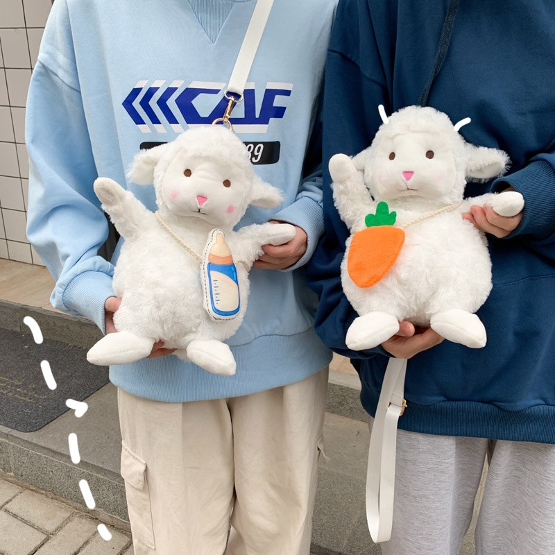 0点后下单 拍下19.9元少女心可爱小羊毛绒单肩斜挎包(LJtpXtfIvMg)/