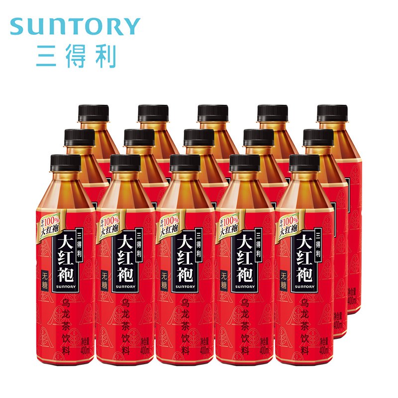 三得利Suntory大红袍无糖饮料口味甘醇整箱400ml 15新老包装随机发货