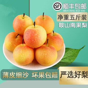 【京东】鞍山南果正宗香水梨子 5斤小果【约60个装】 